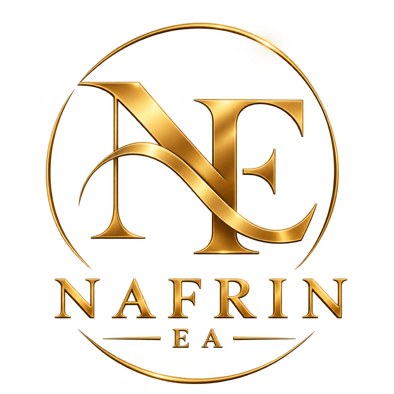 luxury gold n e monogram logo